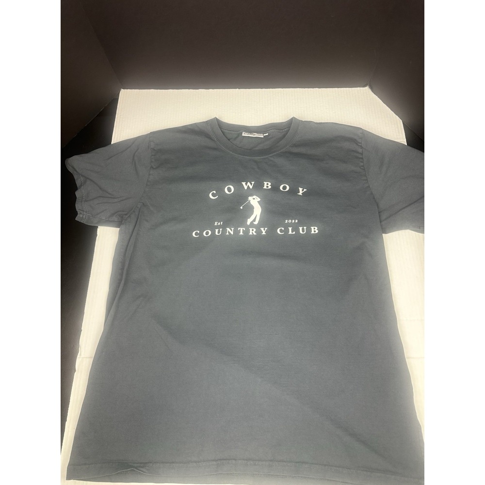 Cowboy Country Club Golfer Logo Tshirt XXL Charcoal Gray